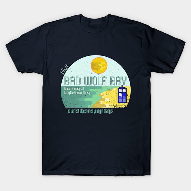 Visit Bad Wolf Bay T-Shirt by Fellball